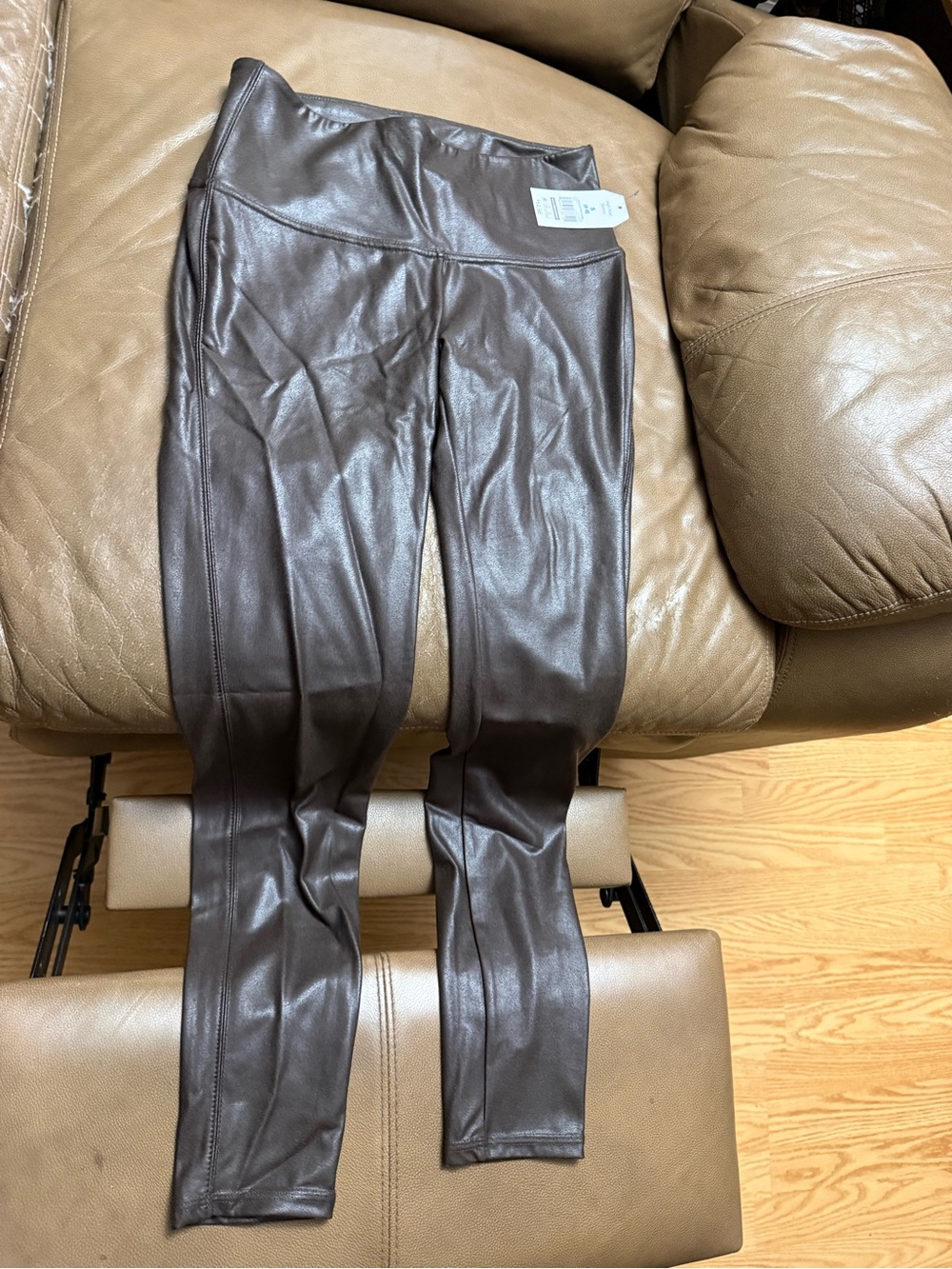 Time and Tru Faux Leather Leggings in Dark Brown